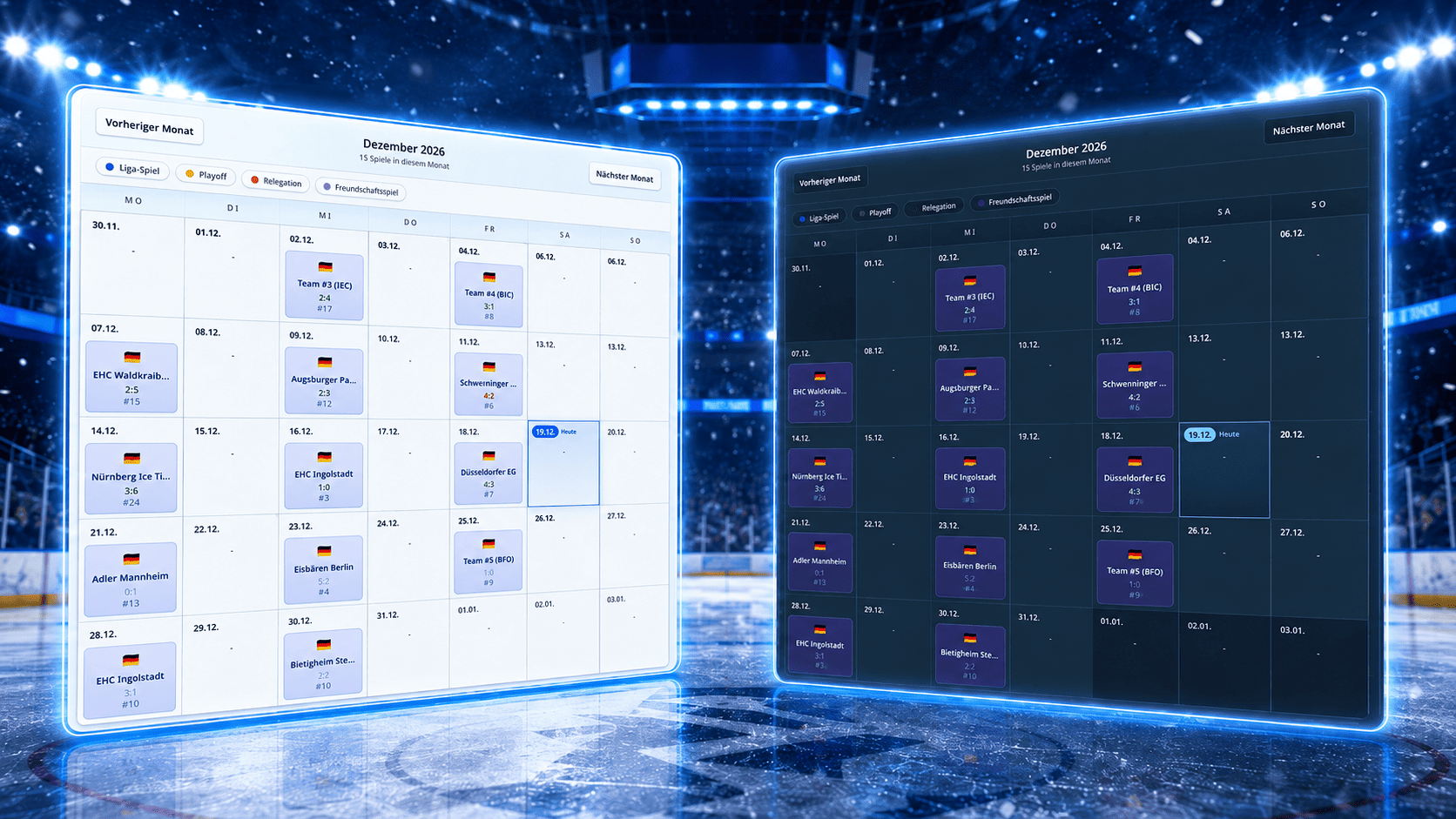 Nano Hockey Kalender und Spiele